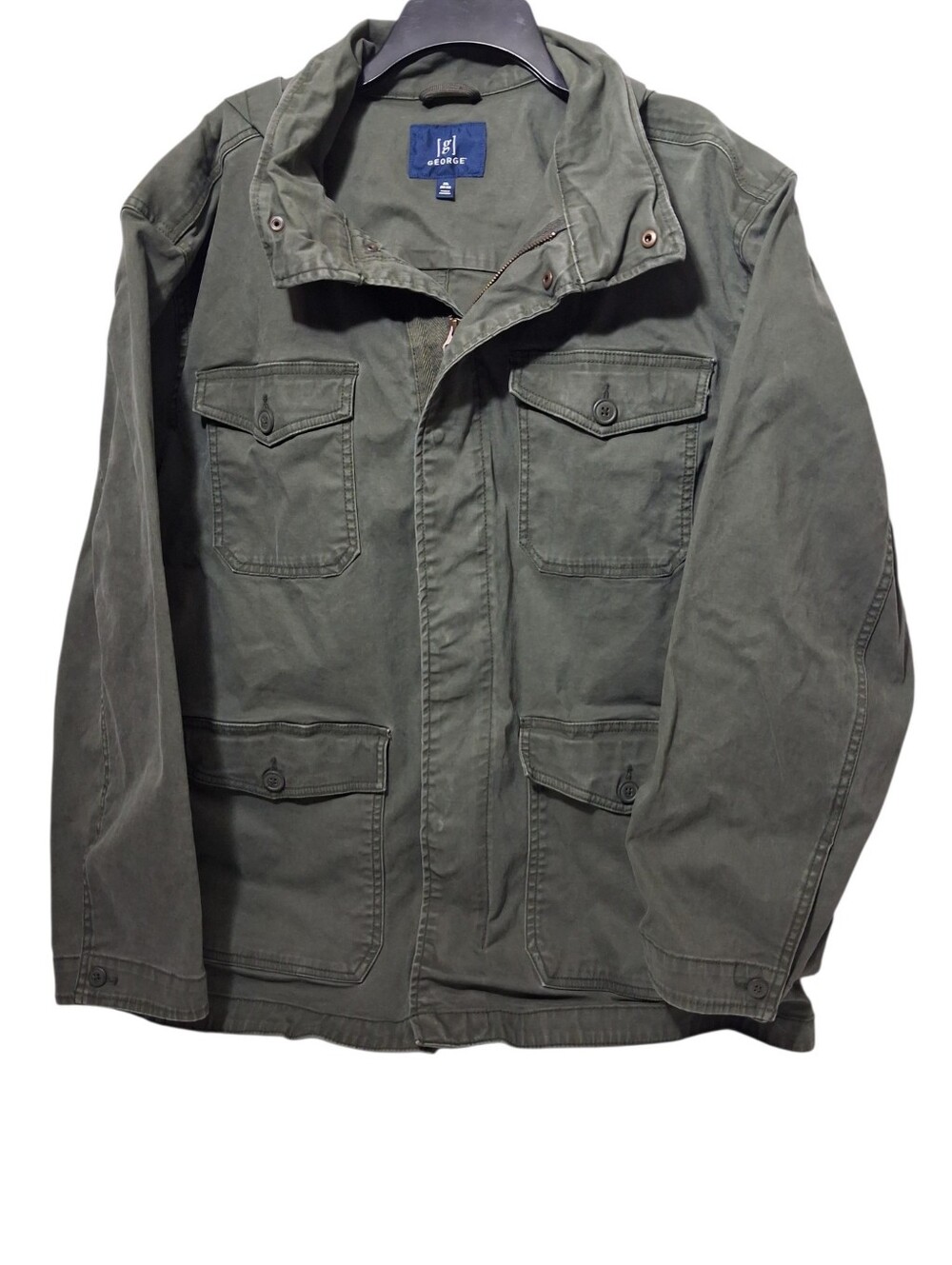 George Womens Size 2X Hooded Field Jacket Military Style Green